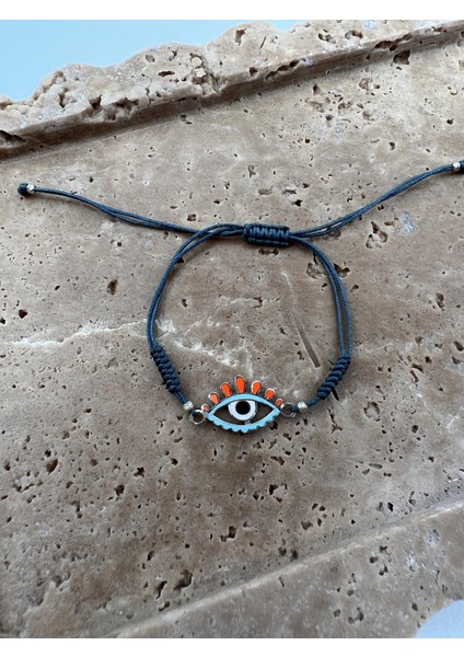 Göz Detaylı Yeşil Ip Bileklik