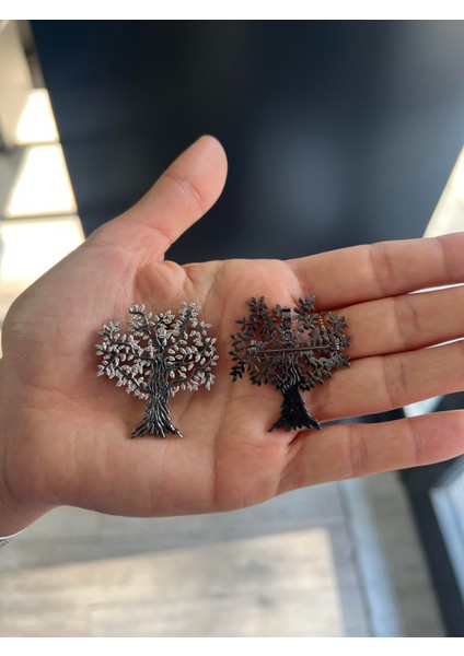 El Işi Tasarım Gümüş Hayat Ağacı Broş fiyatları