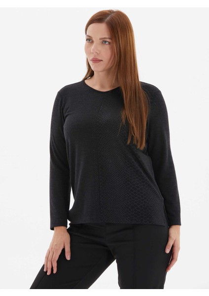 V Yaka Taşlı Siyah Kadın Bluz 25KSL8247 modelleri
