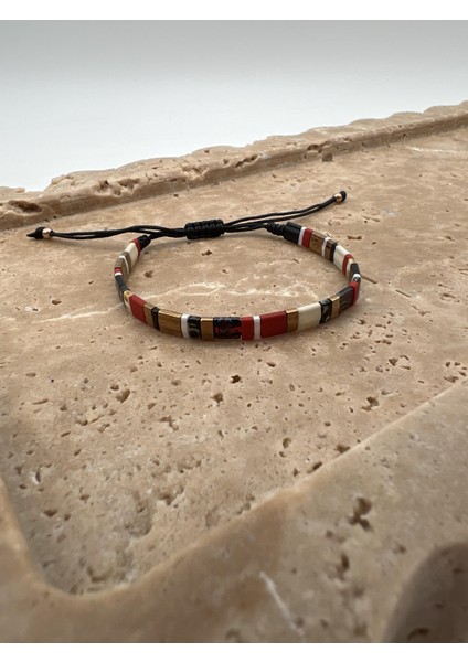 Renkli Kırmızı Tila Ip Bileklik