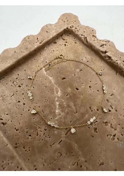 Üçlü Taşlı Gümüş Halhal fiyatları