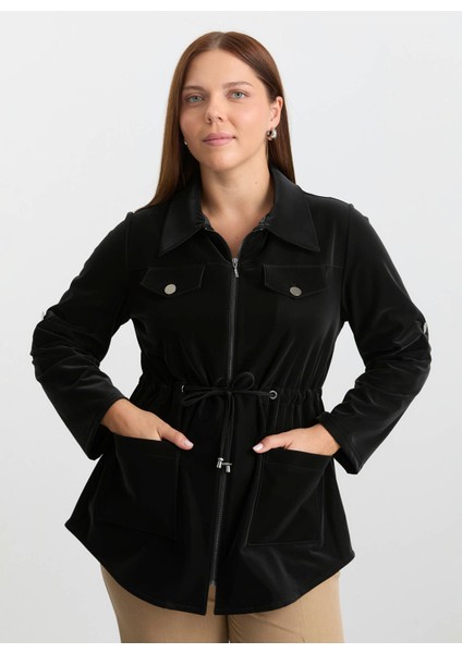 Siyah Kadın Trençkot 25KSL9512