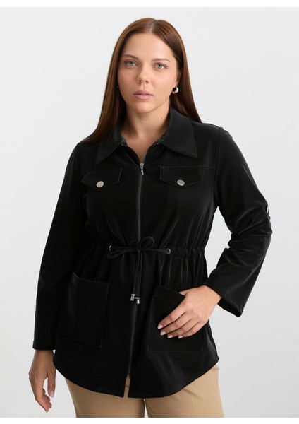 Siyah Kadın Trençkot 25KSL9512 fiyatları