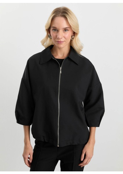 Siyah Kadın Trençkot 25KSL9516