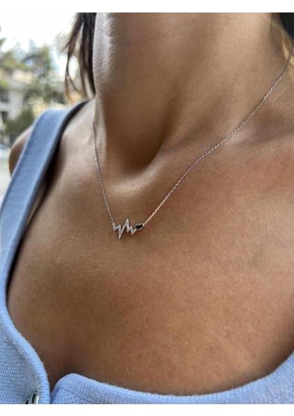 Gümüş Kalp Atışı Kolye