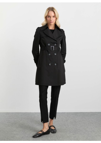 Siyah Kadın Trençkot 25KSL9519