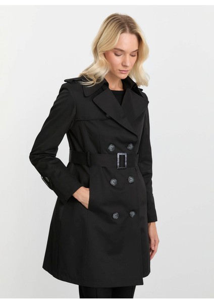 Siyah Kadın Trençkot 25KSL9519 modelleri