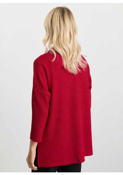 Degaje Yaka Düz Kırmızı Kadın Bluz 25KSL8220 modelleri