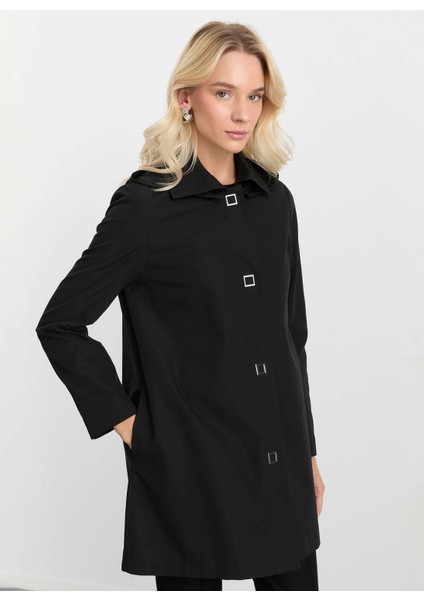 Siyah Kadın Trençkot 25KSL9515 fiyatları