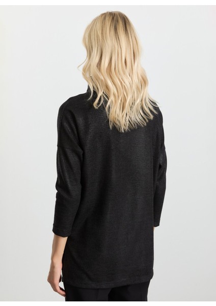 Degaje Yaka Düz Siyah Kadın Bluz 25KSL8220 fırsatları