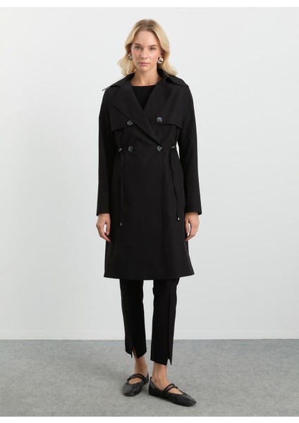 Siyah Kadın Trençkot 25KSL9511 fiyatları