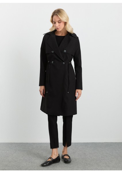 Siyah Kadın Trençkot 25KSL9511 fırsatları