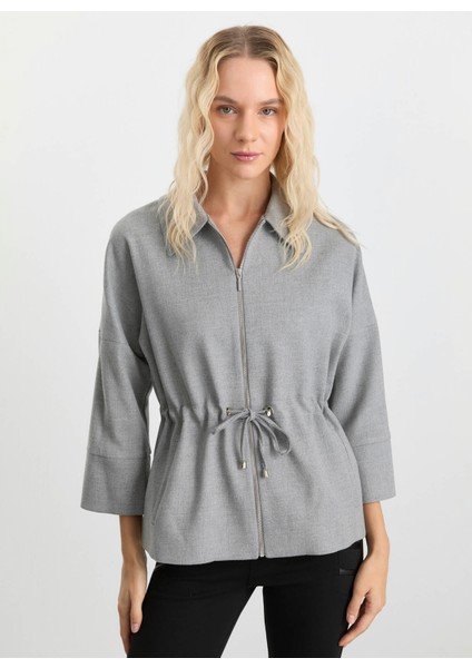 Standart Gri Kadın Ceket 25KSL1538