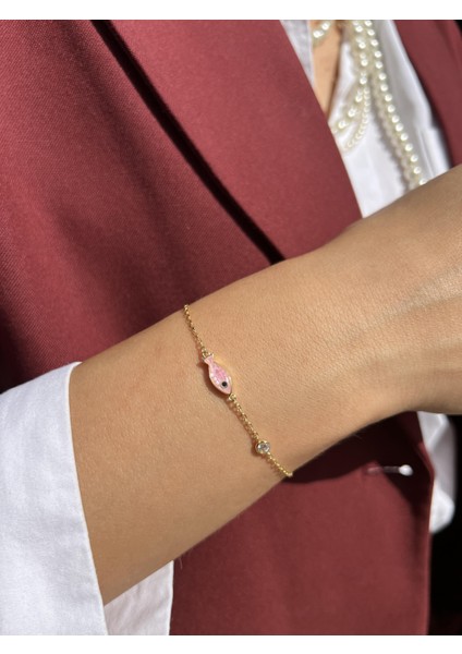 Mozaik Görünümlü Gümüş Balık Bileklik