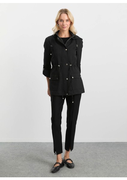Siyah Kadın Trençkot 25KSL9517