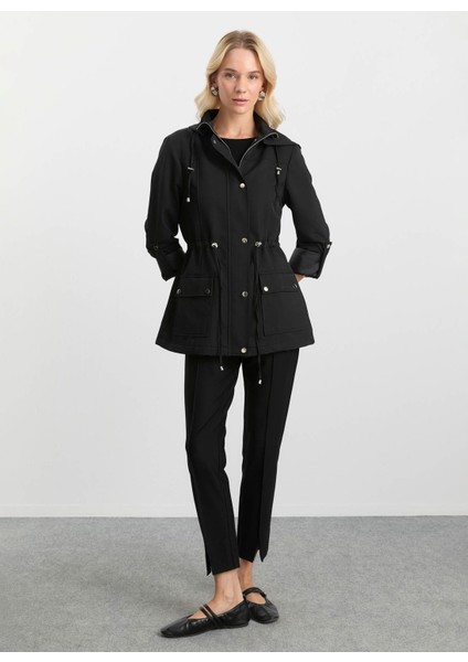 Siyah Kadın Trençkot 25KSL9517 fiyatları