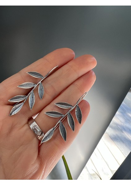 El Işi Tasarım Gümüş Zeytin Dalı Küpe fiyatları