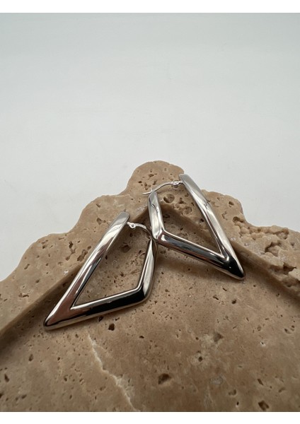 Italyan Tasarım Gümüş Geometrik Küpe