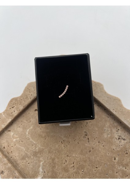 Yuvarlak Taşlı Gümüş Tragus