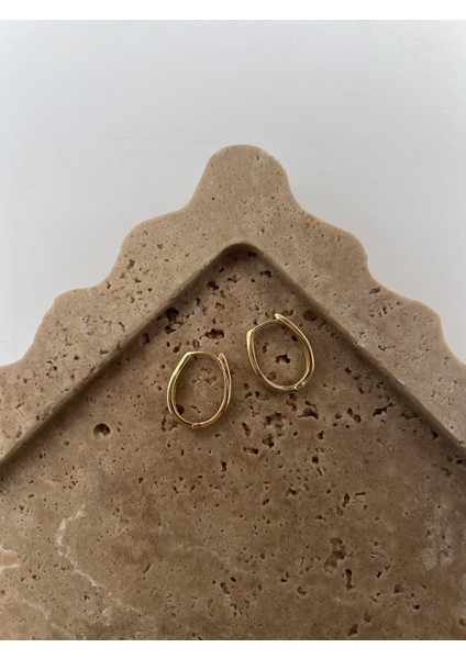 Gümüş Oval Halka Küpe