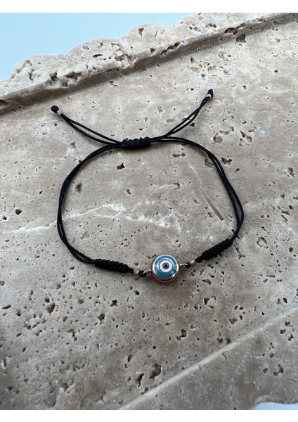 Gümüş Nazar Boncuğu Ip Bileklik