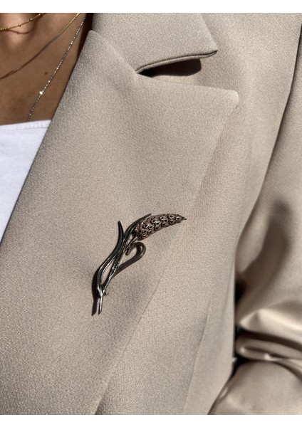 El Işi Tasarım Gümüş Başak Broş