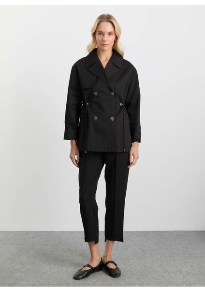 Siyah Kadın Trençkot 25KSL9520