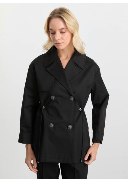 Siyah Kadın Trençkot 25KSL9520 fiyatları