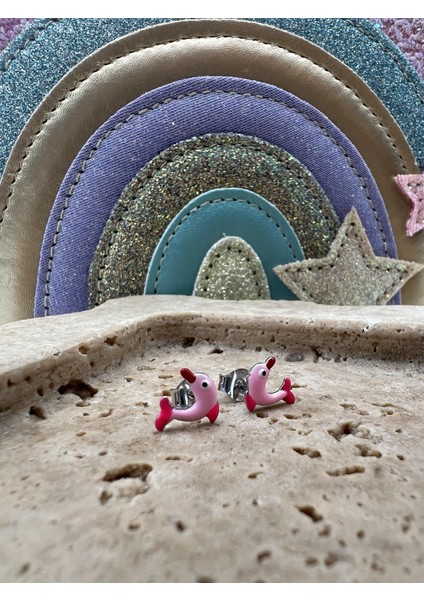 Çocuk Gümüş Mineli Balık Küpe