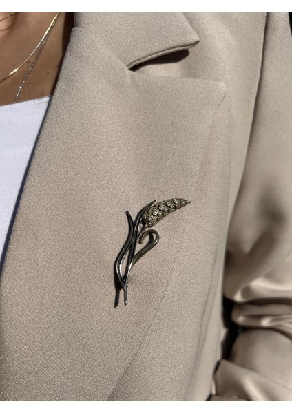 El Işi Tasarım Gümüş Başak Broş