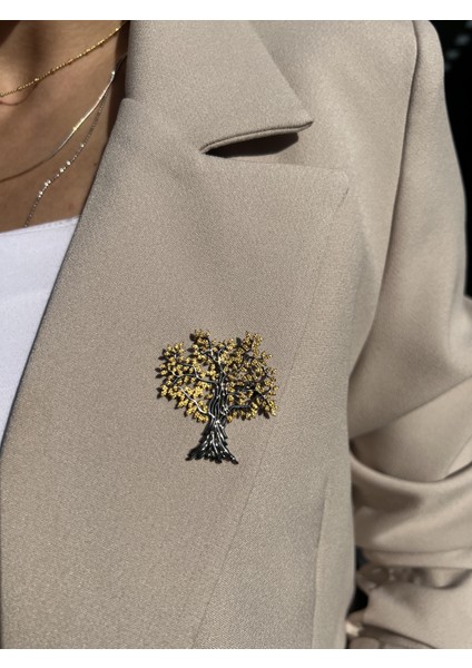 El Işi Tasarım Hayat Ağacı Gümüş Broş