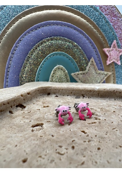 Çocuk Gümüş Mineli Yengeç Küpe