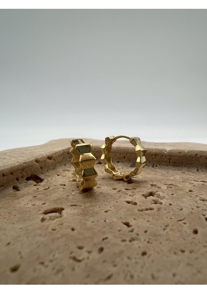 Gümüş Dalgalı Halka Küpe