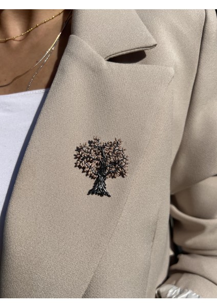 El Işi Tasarım Hayat Ağacı Gümüş Broş