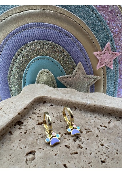 Çocuk Gümüş Sallantılı Pati Küpe