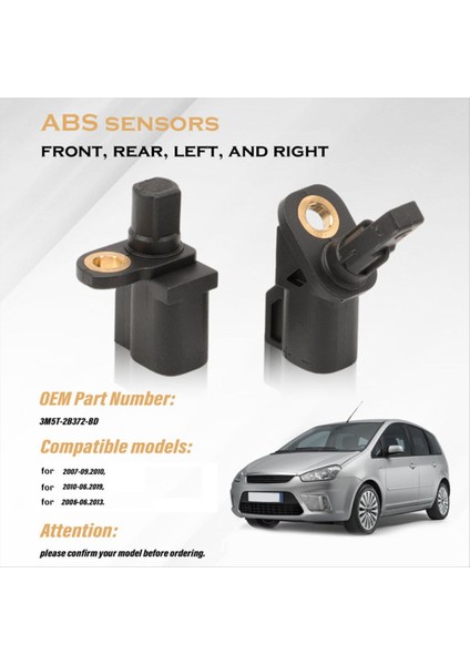 Abs Tekerlek Hız Sensörü 3M5T-2B372-BD Ford Escape 2013-2019 Focus 2012-2018 C-Max 2013-2018 (Yurt Dışından) fırsatları