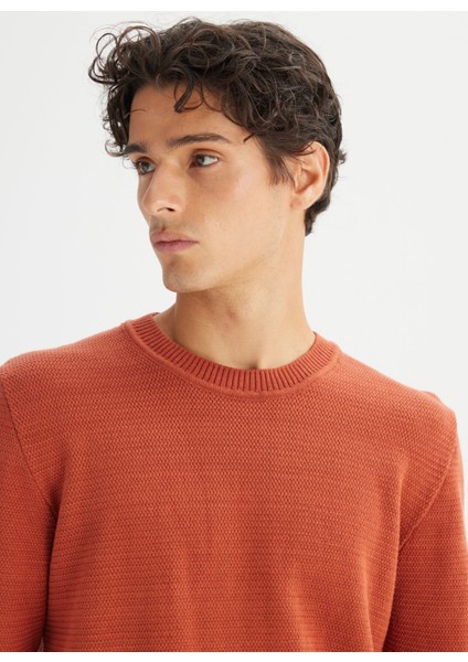 Bisiklet Yaka Regular Fit Kiremit Erkek Kazak L2520373222 Kiremit Kazak fırsatları