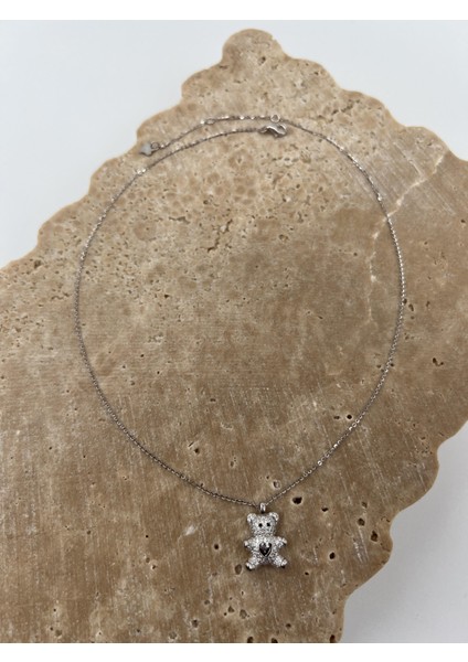 Taşlı Gümüş Ayıcık Kolye fiyatları