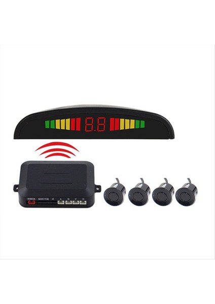 Kablosuz Araç Otomatik Parktronik LED Park Sensörü 4 Sensörle Ters Yedek Otopark Radar Monitör Dedektör Sistemi (Yurt Dışından)