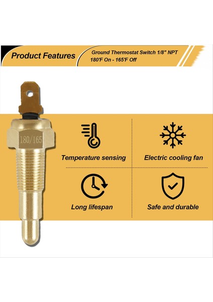 Motor Soğutma Fanı Termostat Sensör Anahtarı 1/8 Inç Npt 180 Fahrenheit 165 Fahrenheit Kapalı Su Yağı Soğutucu (Yurt Dışından) indirimleri