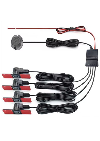 Otopark Sensörü Asistanı 4 Siyah 13MM Düz Sensörler Ters Radar Ses Buzzer Alarm (Yurt Dışından)