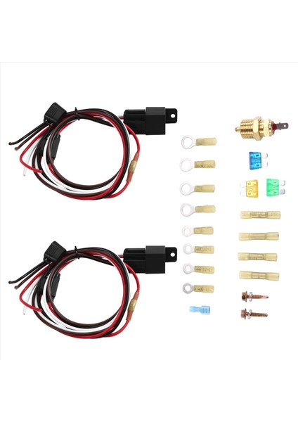 Çift Elektrik Fan Rölesi Kiti Radyatör Elektrik Soğutma Fan Termostat Kiti Sıcaklık Sensörü Anahtarı 185 On 175 Kapalı (Yurt Dışından) fiyatları