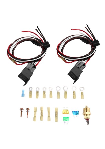 Çift Elektrik Fan Rölesi Kiti Radyatör Elektrik Soğutma Fan Termostat Kiti Sıcaklık Sensörü Anahtarı 185 On 175 Kapalı (Yurt Dışından) modelleri