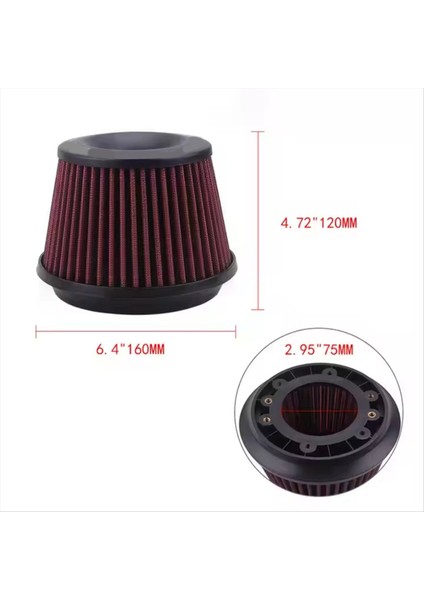 Evrensel Araba Aracı Emme Hava Filtresi 3inch 76MM Akışlı Soğuk Hava Emme Filtresi Temizleyici Yarış Araç Hava Filtresi (Yurt Dışından) indirimleri