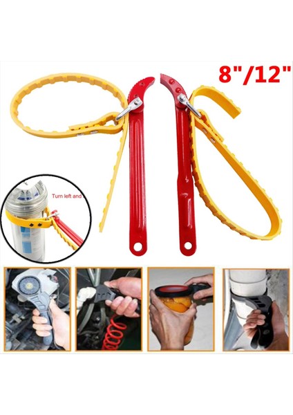 8inch/12 Inç Kayış Anahtarı Araba Yağ Filtresi Çekme Kayışı Anahtar Anahtarı Ayarlanabir Kartuş Yağ Filtresi Çıkarma Onarım Aletleri (Yurt Dışından) modelleri