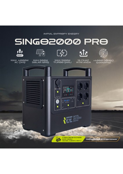 1920WH Taşınabilir Güç Kaynağı %99.99 Mppt Bms Çoklu Koruma Kablosuz Şarj - SINGO2000PRO fiyatları