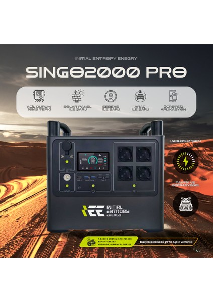 1920WH Taşınabilir Güç Kaynağı %99.99 Mppt Bms Çoklu Koruma Kablosuz Şarj - SINGO2000PRO modelleri