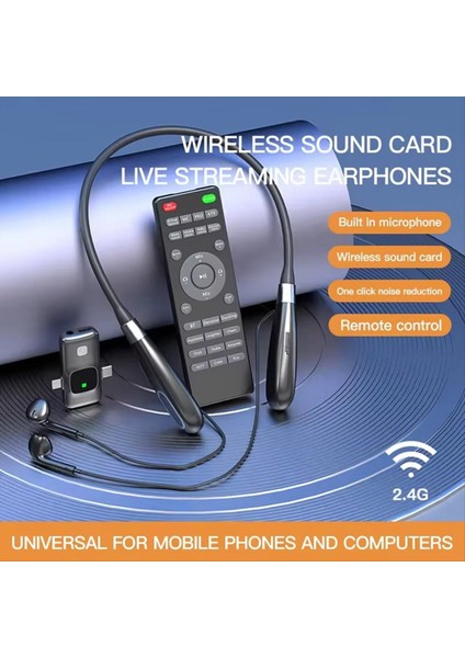 Kablosuz Ses Kartı Kulaklık Asılı Boyun Kulaklığı Çok Fonksiyonlu Gürültü Önleme Oyunu Canlı Yayın Kulaklığı (Yurt Dışından) modelleri