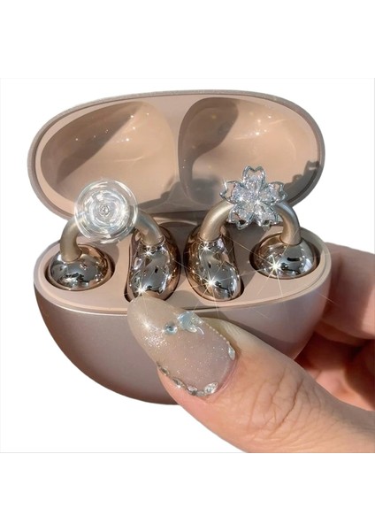 Yanıp Sönen Kiraz Çiçekleri Kulak Klibi Aksesuarları Zirkon Kulaklık Takılar Ows Kulaklıklar Için Moda Takı Si Kadınlar Için (Yurt Dışından)