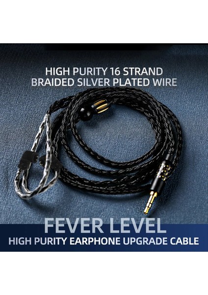 16 Telli Siyah Kulaklık Gümüş Kaplama Tel 3.5mm Kablo Kz Zs3 Zs4 Edx Zsn Zst Asx ZS10 Zex AS16 Edxpro Için Uygundur (Yurt Dışından) fiyatları